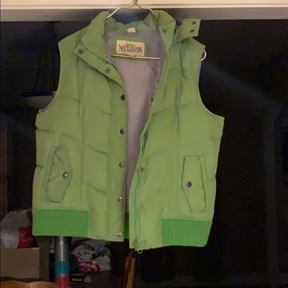 Green puffy vest